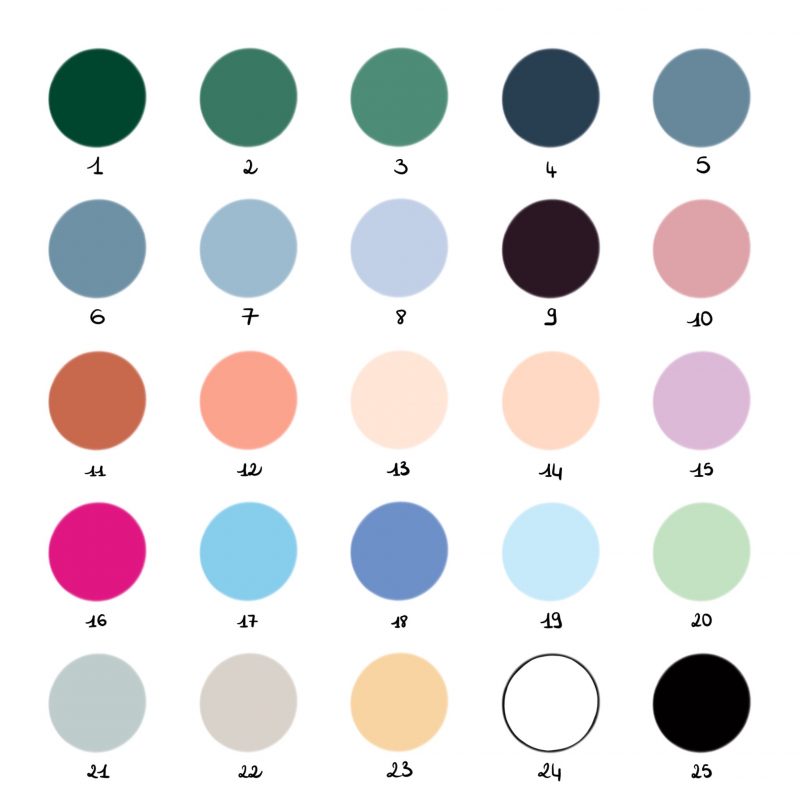 Les couleurs disponibles pour créer votre affiche personnalisée minimaliste à partir de votre photo