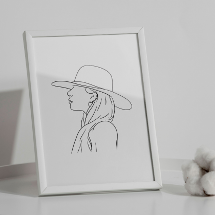 Illustration minimaliste de Lady Gaga