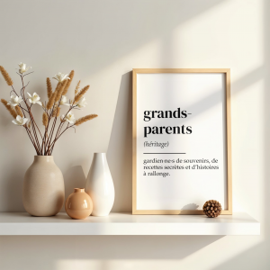 Affiche définition grands-parents – Poster typographique à télécharger – Cadeau fête grands-parents
