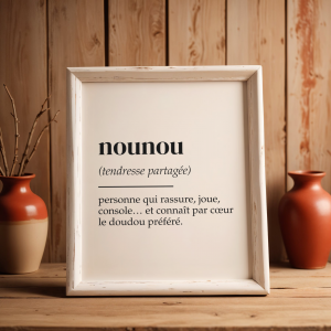 Affiche définition Nounou à télécharger – Idée cadeau tendre et déco