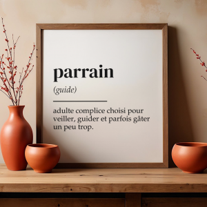 Affiche définition Parrain à télécharger – Cadeau baptême original