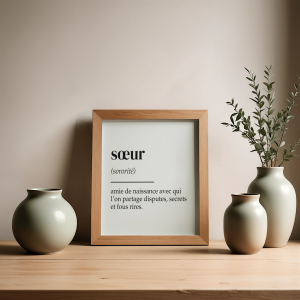 Affiche définition Sœur à télécharger – Cadeau original pour sœur