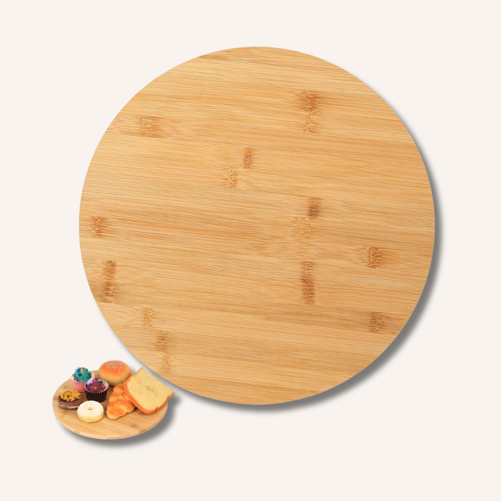 plateau tournant en bois bambou