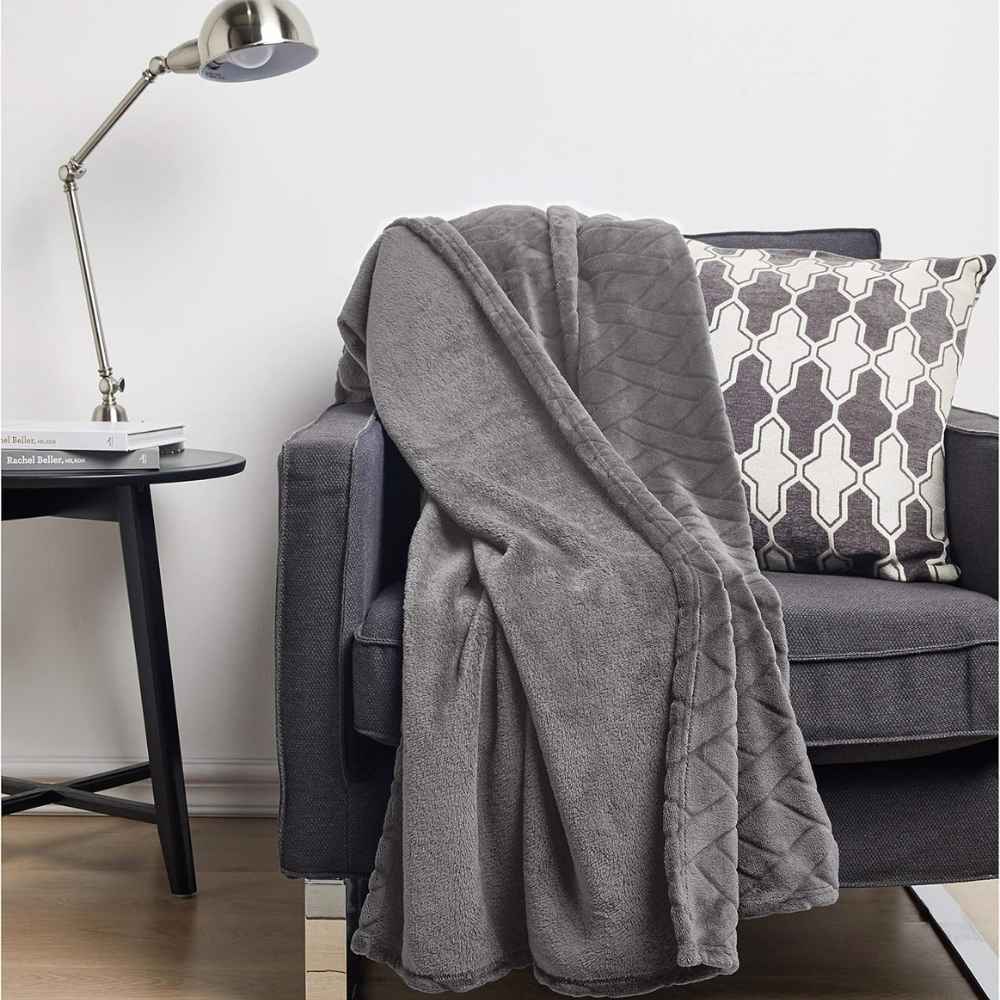 Amazon basics couverture jetée de canape plaid polaire gaufré