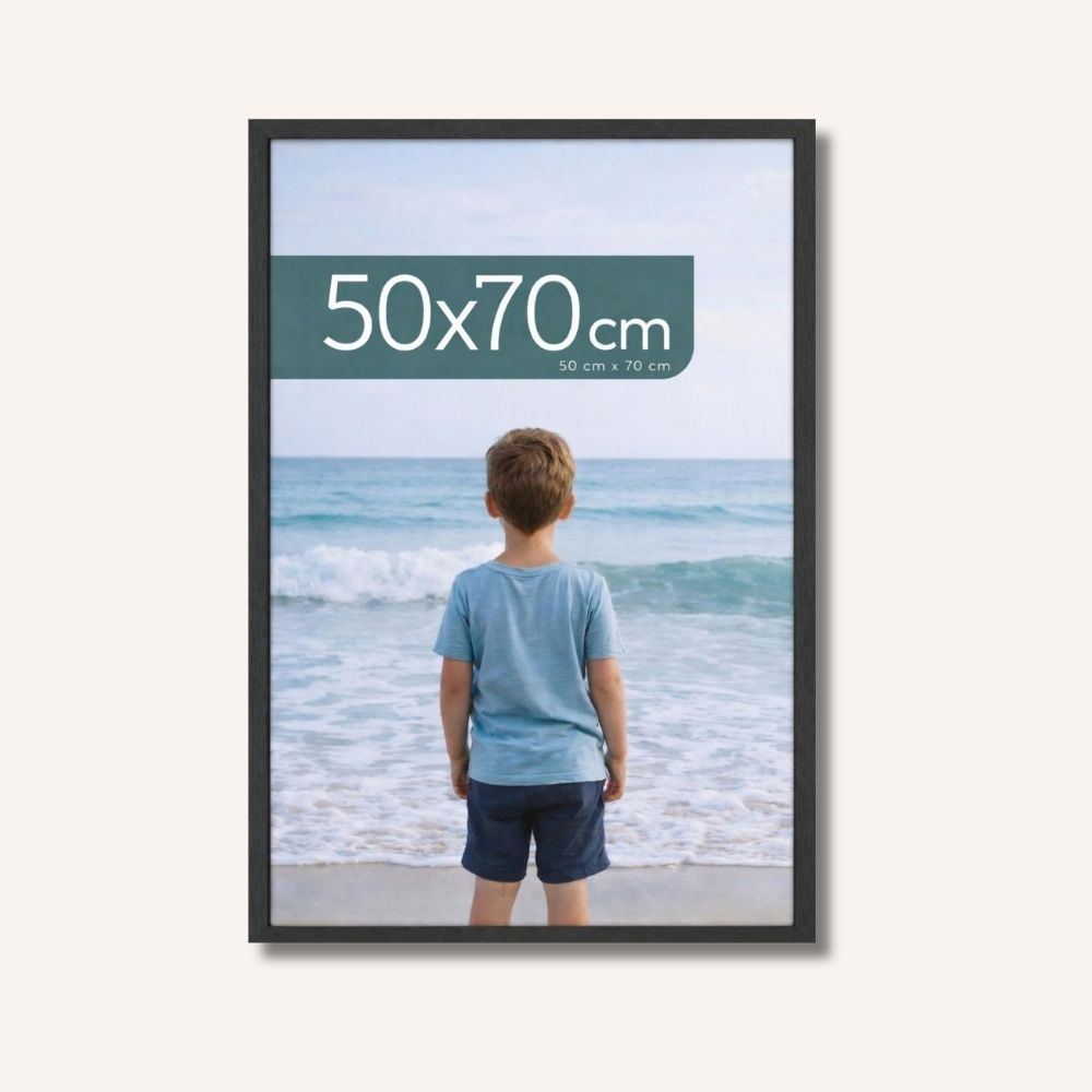 LPVS cadre photo 50x70 cm noir bois MDF verre acrylique