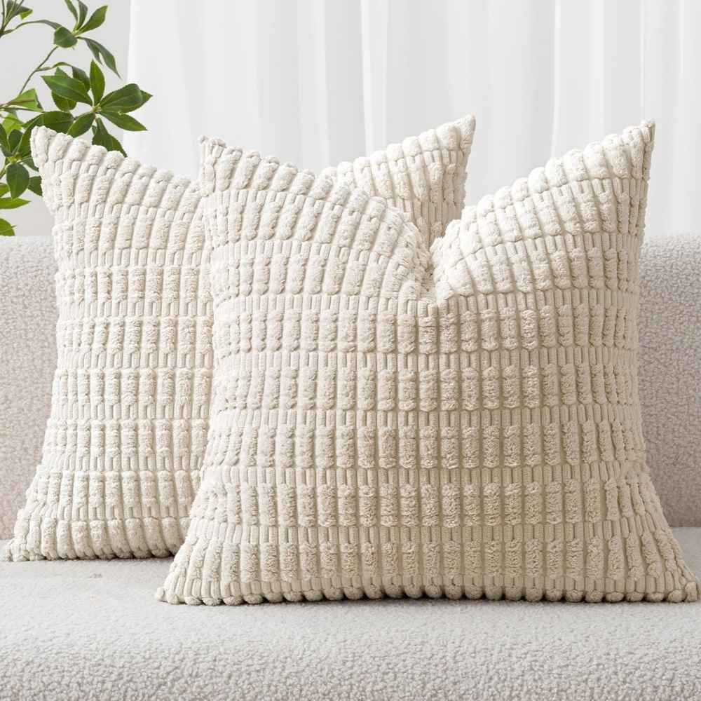 MIULEE housses de coussin velours côtelé 45x45