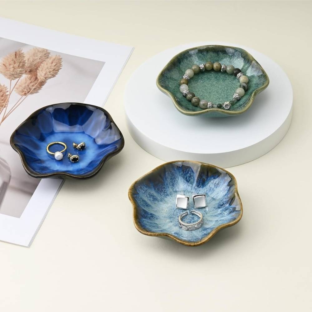 YoHyien 3 pièces céramique coupelle bijoux