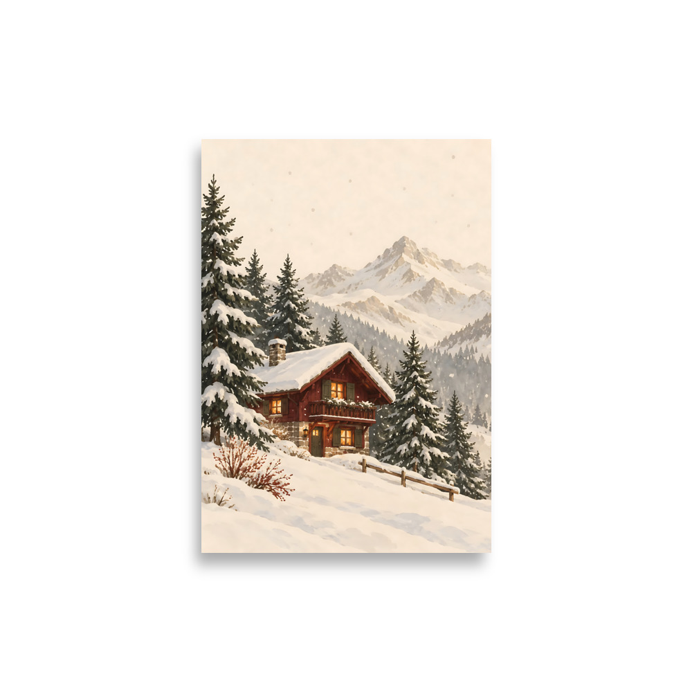 Affiche Chalet enneigé – Image 2