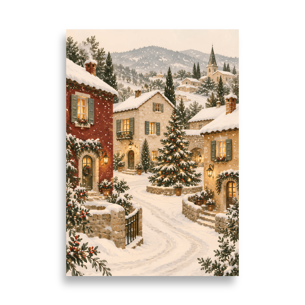 Affiche Village sous la neige
