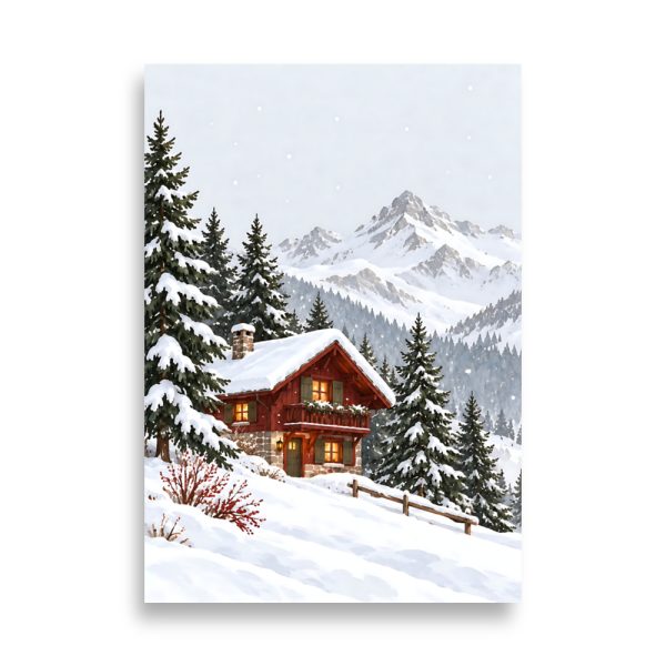 Affiche Chalet enneigé