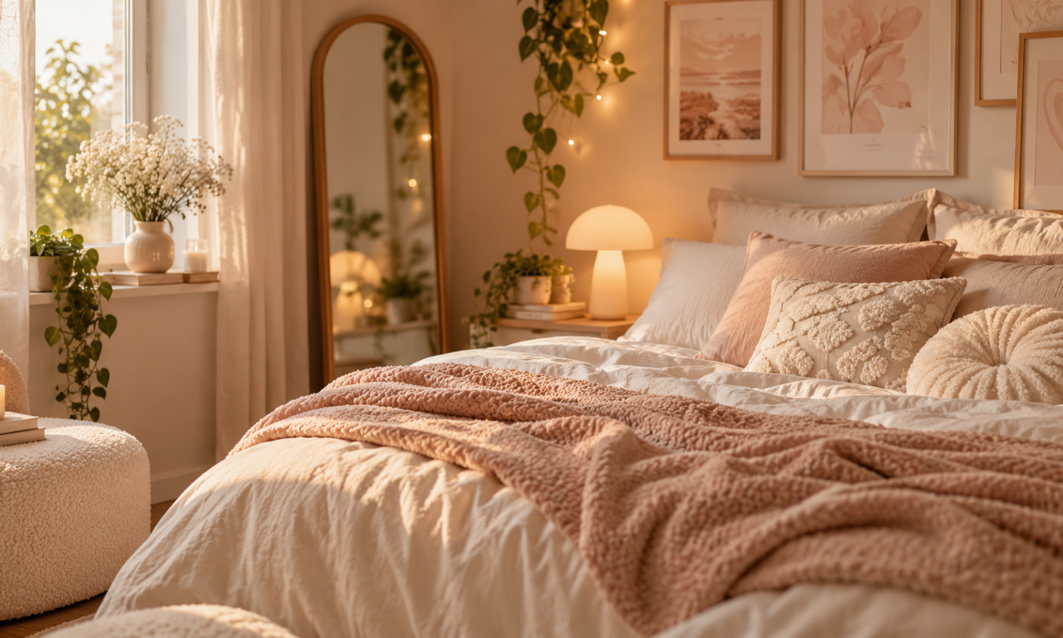 amazon home finds France chambre cocooning aux tons poudrés