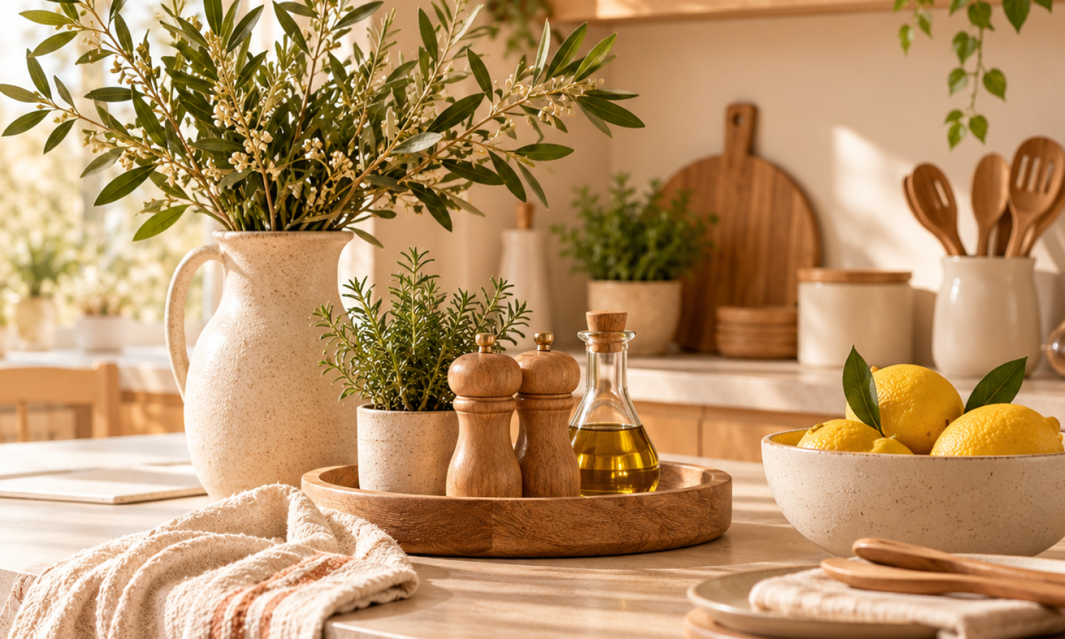 Nature morte chaleureuse dans une cuisine scandinave