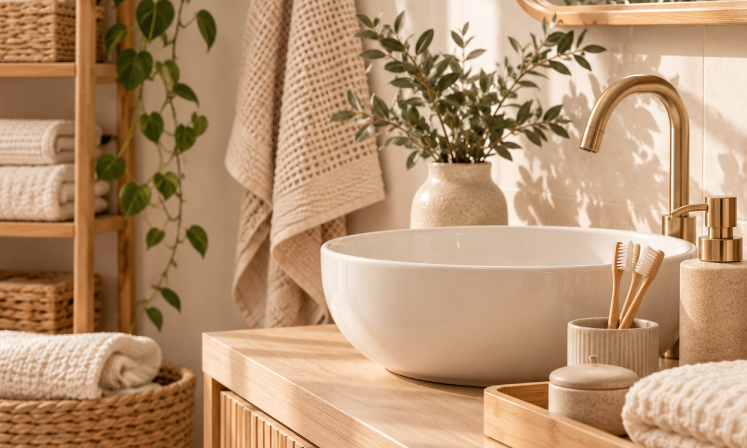 Amazon finds salle de bains scandinave aux tons naturels